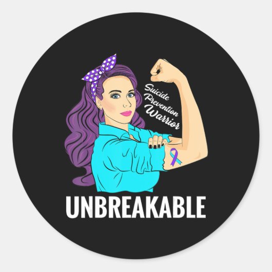 自殺防止認識度メンタルヘルス戦士 ラウンドシール (正面)