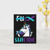 自殺防止認識度ユニコーンおもしろいギフト カード (黄色い花)