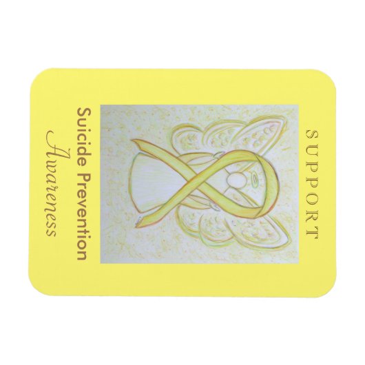 自殺防止認識度リボンエンジェルマグネット マグネット (横)