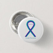 自殺防止認識度リボンボタンピン 缶バッジ (正面&裏面)
