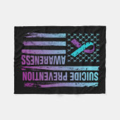 自殺防止認識度予防自殺米国 フリースブランケット (正面(横))