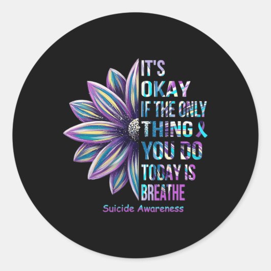 自殺防止認識度月家族サポート ラウンドシール (正面)