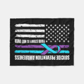 自殺防止認識度月旗ティール（緑がかった色）及びP フリースブランケット (正面(横))