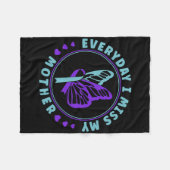 自殺防止認識度毎日恋しく思私のMo フリースブランケット (正面(横))