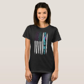 自殺防止認識度米国国旗P Tシャツ (正面フル)