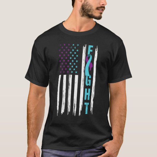自殺防止認識度米国国旗P Tシャツ (正面)