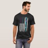 自殺防止認識度米国国旗P Tシャツ (正面フル)