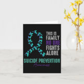 自殺防止認識度蝶ティール（緑がかった色）紫 カード (黄色い花)