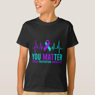 自殺防止認識度You Ribbonハートビート Tシャツ