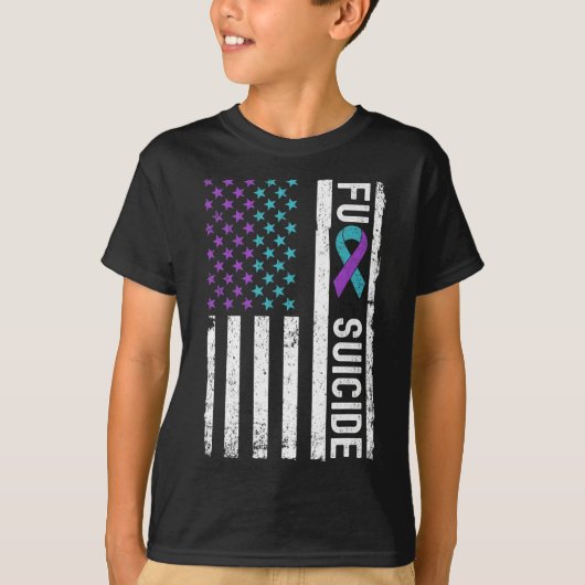 自殺防止週間認識度月American F Tシャツ (正面)