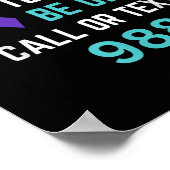自殺防止988ホットラインTシャツ 988 自殺 ポスター (角)