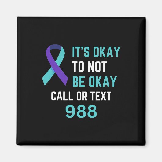 自殺防止988ホットラインTシャツ 988 自殺 マグネット (正面)