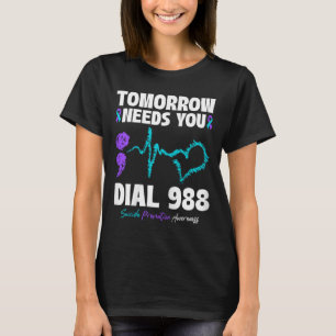自殺防止988明日は精神的なHが必要 Tシャツ