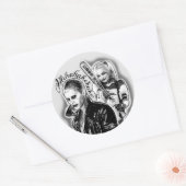 自殺隊|ジョーカー&ハーレーエアブラシタトゥー ラウンドシール (封筒)