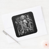 自殺隊|ハーレークインタイポグラフィフォト スクエアシール (封筒)