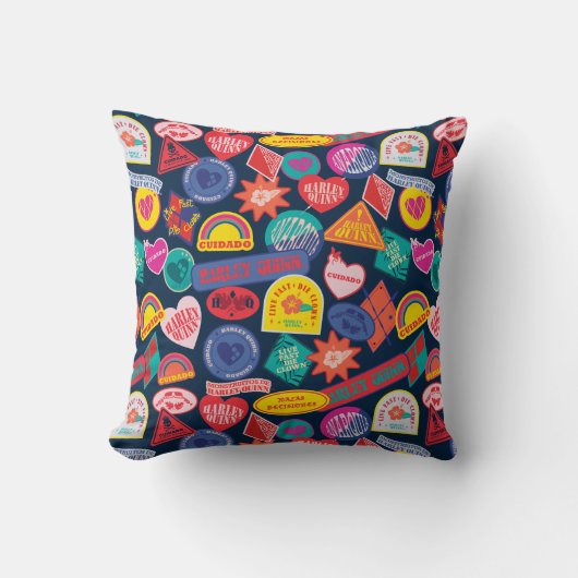 自殺隊 |ハーレークインバッジパターン クッション (正面)