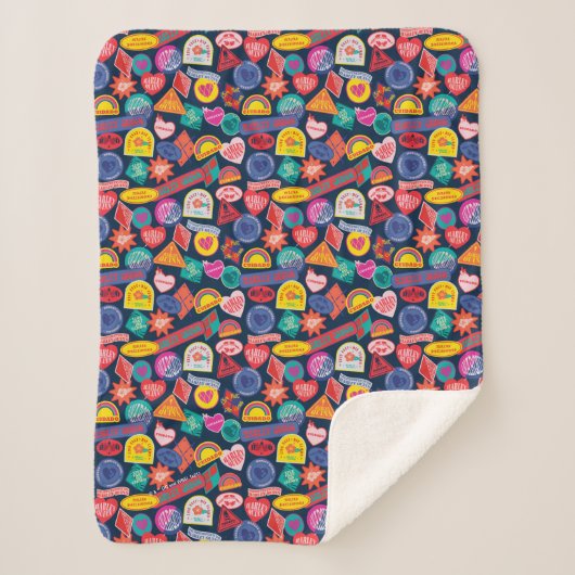 自殺隊 |ハーレークインバッジパターン シェルパブランケット (正面)