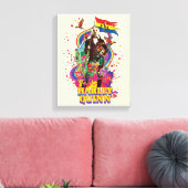 自殺隊 |ハーレークインフラワーズ&レインボー キャンバスプリント (インサイチュ (リビング))