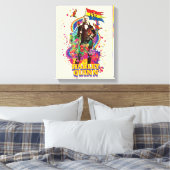 自殺隊 |ハーレークインフラワーズ&レインボー キャンバスプリント (インサイチュ (寝室))