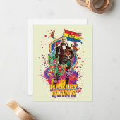 自殺隊 |ハーレークインフラワーズ&レインボー ノートカード (正面/裏面インサイチュ)