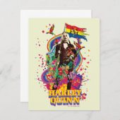 自殺隊 |ハーレークインフラワーズ&レインボー ノートカード (正面/裏面)