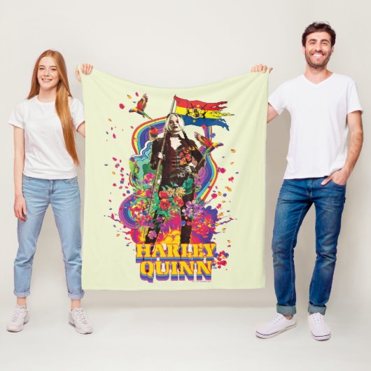 自殺隊 |ハーレークインフラワーズ&レインボー フリースブランケット (インサイチュ)