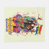 自殺隊 |ハーレークインフラワーズ&レインボー フリースブランケット (正面(横))