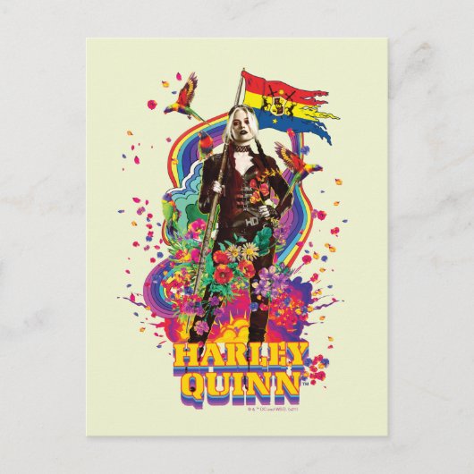 自殺隊 |ハーレークインフラワーズ&レインボー ポストカード (正面)