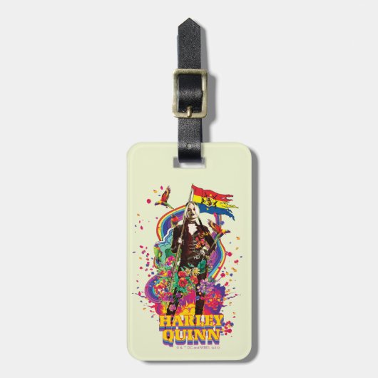 自殺隊 |ハーレークインフラワーズ&レインボー ラゲッジタグ (正面縦)