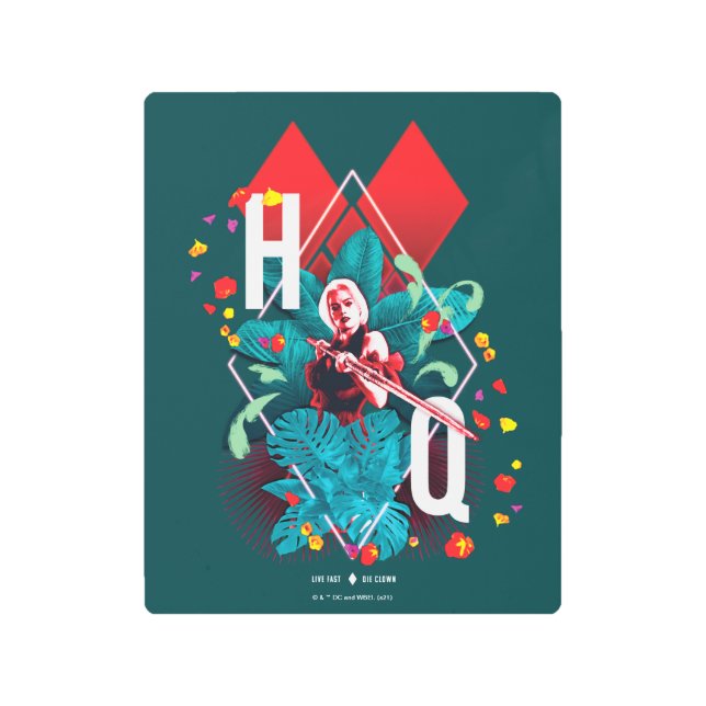 自殺隊 |ハーレークインフローラダイヤモンド メタルプリント (正面)