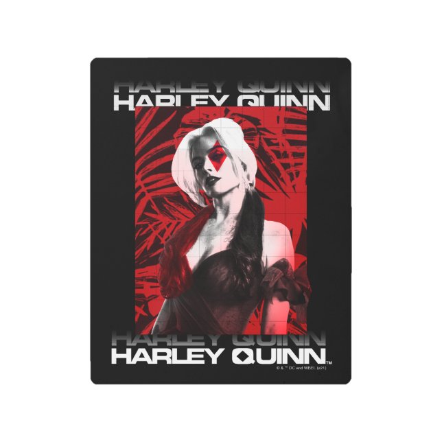 自殺隊 |ハーレークインレッドファーンポートレート メタルプリント (正面)