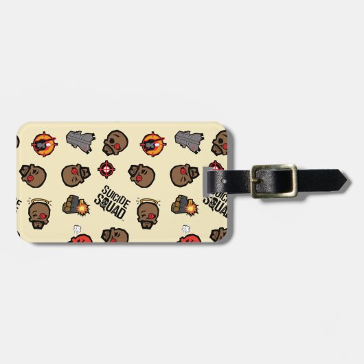 自殺隊|回り絵文字のパターン ラゲッジタグ (正面横)
