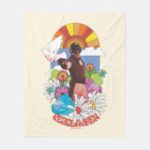 自殺隊 |花と太陽の光 フリースブランケット (正面)