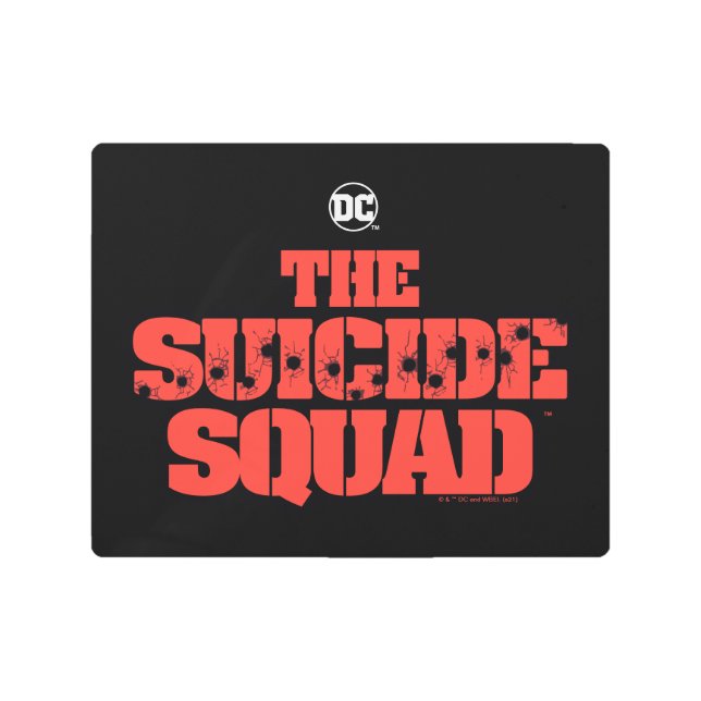 自殺隊 |赤と黒のロゴ メタルプリント (正面)