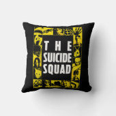 自殺隊 |黄色と黒のアイコンブロック クッション (裏面)