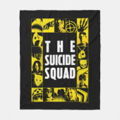 自殺隊 |黄色と黒のアイコンブロック フリースブランケット (正面)