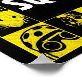 自殺隊 |黄色と黒のアイコンブロック ポスター (角)