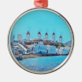 自民党のミコノス風車の海から見る –  メタルオーナメント (正面)