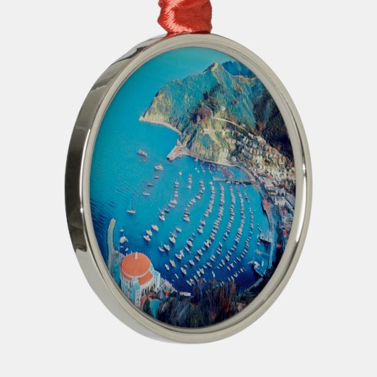 自民党サンタカタリナ島 – カリフォルニア州 – ハーバー メタルオーナメント (右)