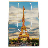 自民党ツアーエッフェル – パリ – ビュー –  ミディアムペーパーバッグ (裏面)