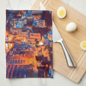 自民党ポジターノアマルフィコースト – サンセット撮影ホテル キッチンタオル (四つ折り)