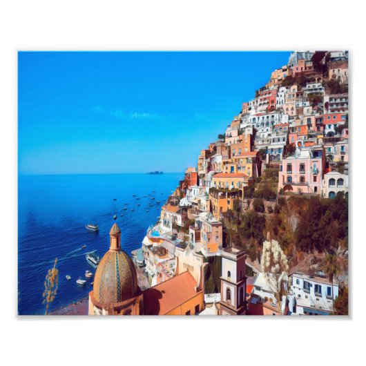 自民党ポジターノ – アマルフィ海岸 – パノラマ フォトプリント            (正面)