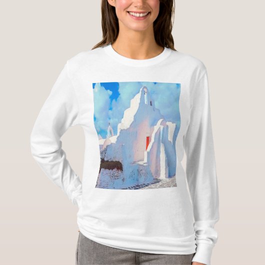 自民党ミコノス – 特徴的な教会 – Tシャツ (正面)