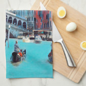 自民党ヴェネツィア – ゴンドラ – リアルト –  キッチンタオル (四つ折り)