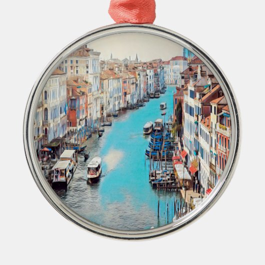 自民党ヴェネツィア – リアルトからグランドカナルの景色 メタルオーナメント (正面)