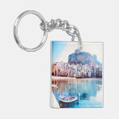 自民党 – シチリア – ビーチ – パノラマ キーホルダー (正面左)