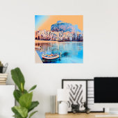 自民党 – シチリア – ビーチ – パノラマ ポスター (ホームオフィス)