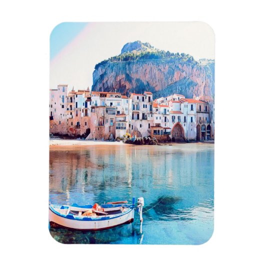 自民党 – シチリア – ビーチ – パノラマ マグネット (縦)