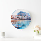 自民党 – シチリア – ビーチ – パノラマ ラージ壁時計 (ホーム)