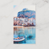 自民党 – シチリア – ビーチ – パノラマ 名刺 (裏面)